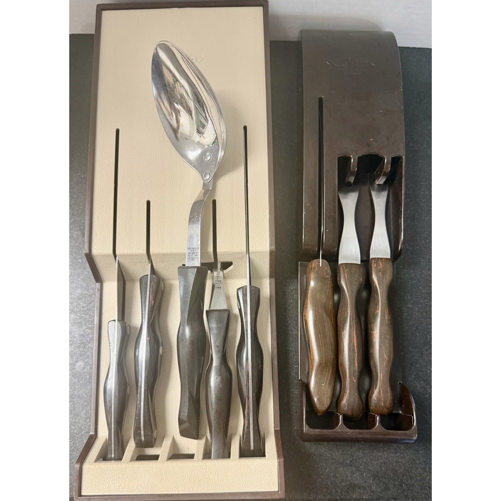 Vintage Cutco Knife & Utensil Set with 2 Storage Holders Bakelite USA 10 Pc